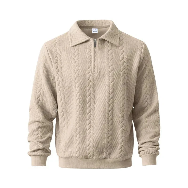 ROYAL™ | ZIPP PULLOVER MIT ZOPFSTRICK