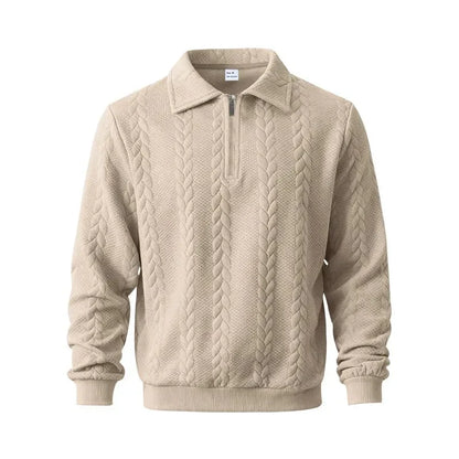 ROYAL™ | ZIPP PULLOVER MIT ZOPFSTRICK